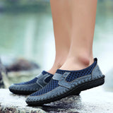 Men's Leather Shoes Leather / Mesh Summer / Spring & Summer Vintage / Casual Loafers & Slip-Ons Non-slipping Brown / Army Green / Blue