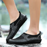 Men's Leather Shoes Leather / Mesh Summer / Spring & Summer Vintage / Casual Loafers & Slip-Ons Non-slipping Brown / Army Green / Blue