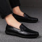 Men's Leather Shoes Leather / Cowhide Fall / Spring & Summer Casual / Preppy Loafers & Slip-Ons Breathable Black / Light Brown / Dark Brown
