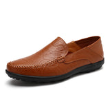 Men's Leather Shoes Leather / Cowhide Fall / Spring & Summer Casual / Preppy Loafers & Slip-Ons Breathable Black / Light Brown / Dark Brown