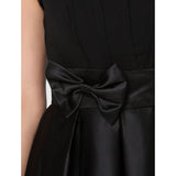 A-Line / Ball Gown Jewel Neck Knee Length Chiffon / Satin Bridesmaid Dress with Bow(s) / Sash / Ribbon by LAN TING BRIDE®