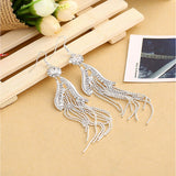 Women's Crystal Drop Earrings Tassel Elegant Earrings Jewelry Silver For Wedding Party