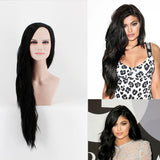 deluxe kardashian long black heat resistant celebrity fashion wig
