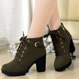 Women's Block Heel Boots Chunky Heel Buckle / Zipper / Lace-up Faux Suede 5.08-10.16 cm / Booties / Ankle Boots Fall / Winter Black / Yellow / Green / EU39