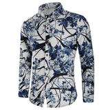 Men's Casual / Daily Festival Basic / Elegant Shirt - Floral / Tribal Print White