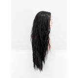 deluxe kardashian long black heat resistant celebrity fashion wig