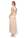 A-Line V Neck Asymmetrical Chiffon / Jersey Bridesmaid Dress with Sash / Ribbon / Pleats by LAN TING BRIDE® / Convertible Dress