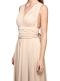 A-Line V Neck Asymmetrical Chiffon / Jersey Bridesmaid Dress with Sash / Ribbon / Pleats by LAN TING BRIDE® / Convertible Dress