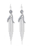 Women's Crystal Drop Earrings Tassel Elegant Earrings Jewelry Silver For Wedding Party