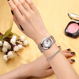 Women's Bracelet Watch Wrist Watch Diamond Watch Quartz Silver / Gold Imitation Diamond Analog Ladies Charm Sparkle Vintage Casual - Silver Rose Gold Gold / White Two Years Battery Life