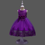 Kids Girls' Sweet Party Festival Solid Colored Floral Sequins Jacquard Sleeveless Dress Red / Cotton