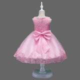 Kids Girls' Sweet Party Festival Solid Colored Floral Sequins Jacquard Sleeveless Dress Red / Cotton