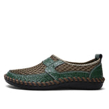 Men's Leather Shoes Leather / Mesh Summer / Spring & Summer Vintage / Casual Loafers & Slip-Ons Non-slipping Brown / Army Green / Blue