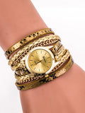 Women's Ladies Bracelet Watch Wrist Watch Wrap Bracelet Watch Quartz Wrap Quilted PU Leather Black / White / Blue Cool Analog Vintage Casual Bohemian Fashion - Red Blue Pink One Year Battery Life