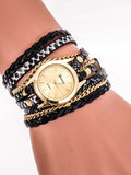 Women's Ladies Bracelet Watch Wrist Watch Wrap Bracelet Watch Quartz Wrap Quilted PU Leather Black / White / Blue Cool Analog Vintage Casual Bohemian Fashion - Red Blue Pink One Year Battery Life