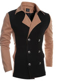 Men's Solid Casual / Work Coat,Cotton Long Sleeve-Black / Brown / Gray