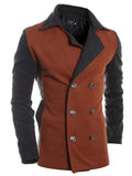 Men's Solid Casual / Work Coat,Cotton Long Sleeve-Black / Brown / Gray