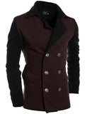 Men's Solid Casual / Work Coat,Cotton Long Sleeve-Black / Brown / Gray
