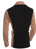 Men's Solid Casual / Work Coat,Cotton Long Sleeve-Black / Brown / Gray
