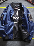 Men's Daily Basic Fall Regular Jacket, Geometric Stand Long Sleeve Polyester Blue / Green / Black XXL / XXXL / XXXXL