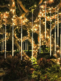 30cm*8 Tube 144 LEDs Falling Rain Drop Icicle Snow Fall String LED Waterproof Christmas Lights