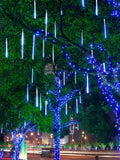 30cm*8 Tube 144 LEDs Falling Rain Drop Icicle Snow Fall String LED Waterproof Christmas Lights