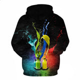 Men's Casual / Christmas Hoodie - Print / Color Block / 3D Black US32 / UK32 / EU40
