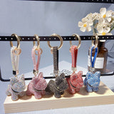 Stylish Crystal-Inlaid Pitbull Keychain Cartoon Doll Pendant Creative Key Chain Gifts