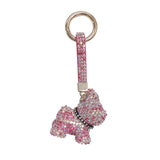 Stylish Crystal-Inlaid Pitbull Keychain Cartoon Doll Pendant Creative Key Chain Gifts