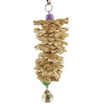 18-20 cm parakeet hamster  Bird Parrot funny Toy with Bell Natural Wooden Grass Chewing Bite Hanging Cage Swing Climb Chew Toys