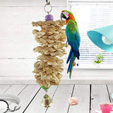 18-20 cm parakeet hamster  Bird Parrot funny Toy with Bell Natural Wooden Grass Chewing Bite Hanging Cage Swing Climb Chew Toys