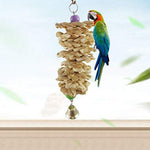 18-20 cm parakeet hamster  Bird Parrot funny Toy with Bell Natural Wooden Grass Chewing Bite Hanging Cage Swing Climb Chew Toys