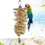 18-20 cm parakeet hamster  Bird Parrot funny Toy with Bell Natural Wooden Grass Chewing Bite Hanging Cage Swing Climb Chew Toys