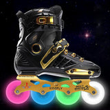 Men's / Women's Inline Skates Adults Wearable, LED Lights Flashing CNC Thicken Alloy - Black, White, Gold