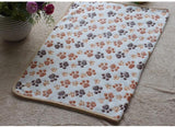 ssss  2017 New Arrivals Wholesale Super Soft Warm Paw Print Small Pet Cat Dog Fleece Blanket Bed Mat 3 colors 2 sizes