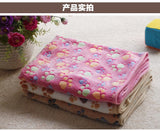 ssss  2017 New Arrivals Wholesale Super Soft Warm Paw Print Small Pet Cat Dog Fleece Blanket Bed Mat 3 colors 2 sizes