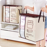 2018 new Non-woven Portable Clothes Storage Bag Organizer 45.5*51*29cm Folding Closet Organizer For Pillow Quilt Blanket Bedding - app80