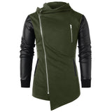 Asymmetric Zip Embellished Panel Coat