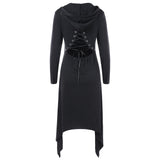 Halloween Asymmetric Lace Up Graphic Pullover Hoodie