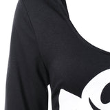 Halloween Asymmetric Lace Up Graphic Pullover Hoodie