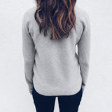 2019 Autumn Fashion Solid Blouse Women Knitted Top Lace High Neck Button Long Sleeve Pullover female Pullover Ladies Tops Tunics