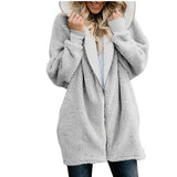 2019 Hoodie Sweatshirt Winter Thicken Warm Faux Fur Coat Women Hooded Soft Fleece Zipper Jackets Female Casual Outwear Coat