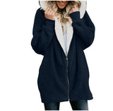 2019 Hoodie Sweatshirt Winter Thicken Warm Faux Fur Coat Women Hooded Soft Fleece Zipper Jackets Female Casual Outwear Coat