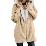 2019 Hoodie Sweatshirt Winter Thicken Warm Faux Fur Coat Women Hooded Soft Fleece Zipper Jackets Female Casual Outwear Coat