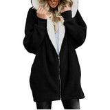 2019 Hoodie Sweatshirt Winter Thicken Warm Faux Fur Coat Women Hooded Soft Fleece Zipper Jackets Female Casual Outwear Coat
