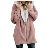 2019 Hoodie Sweatshirt Winter Thicken Warm Faux Fur Coat Women Hooded Soft Fleece Zipper Jackets Female Casual Outwear Coat
