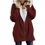 2019 Hoodie Sweatshirt Winter Thicken Warm Faux Fur Coat Women Hooded Soft Fleece Zipper Jackets Female Casual Outwear Coat