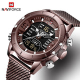 dasda  2019 NAVIFORCE Analog Digital Watches Men Luxury Brand Stainless Steel Sports Men's Watches Digital Waterproof Man Watch Sport