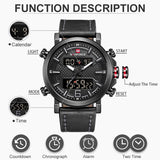 dasda  2019 NAVIFORCE New Men's Fashion Sport Watch Men Leather Waterproof Quartz Watches Male Date LED Analog Clock Relogio Masculino