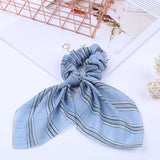 2019 New Chiffon Bowknot Silk Hair Scrunchies Women Pearl Ponytail Holder Hair Tie Hair Rope Rubber Bands Hair Accessories